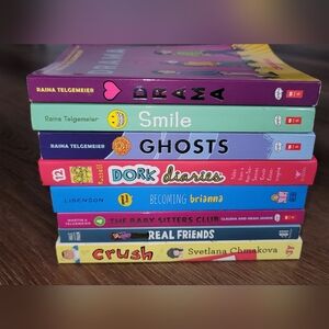 Girls Graphic Novels X 8: Dork Diaries, Smile, Drama, Ghosts, Real Friends ++